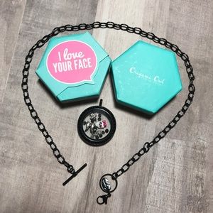 Origami Owl Biker Necklace Motorcycle Skull Wings